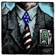 man in a suit with an Amican Flag tie and money in his breast pocket